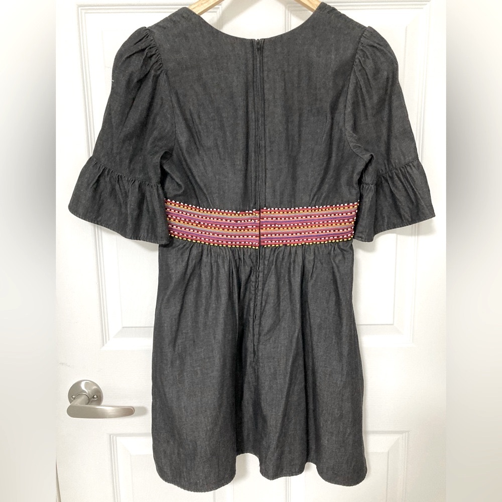 Vava by Joy Han Black Flutter Sleeve Beaded Dress- - Size Small - Picture 7 of 12